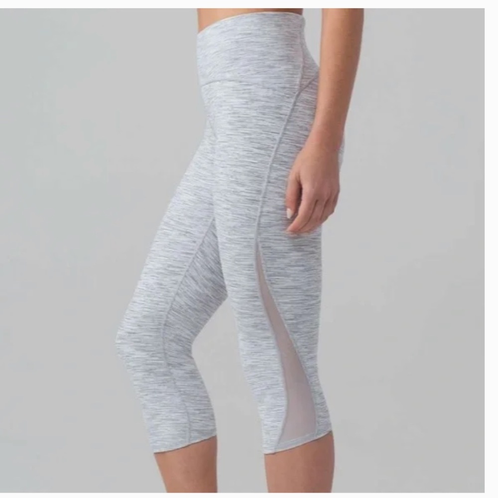 Lululemon Train Times Crop 17” Leggings - Wee Are From Space Grey & White - 4